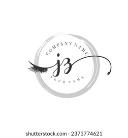 Initial JZ monogram eye and eyelash handwriting
