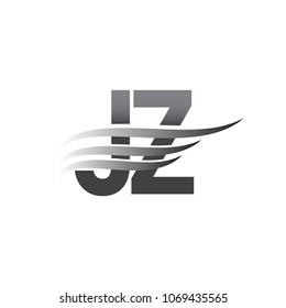 Initial JZ wing logo, grey color vector logotype, logo for company name business and company identity.

