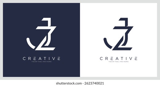 Initial JZ or ZJ Logo Design Vector template