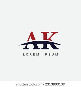 Plantilla de vector de diseño de logotipo de A K, AK, símbolo gráfico para identidad empresarial