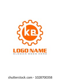 Initial K & B gear logo template vector