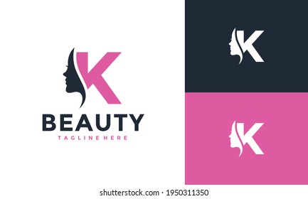 Initial K Beauty Face Logo