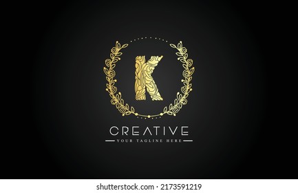 Initial K beauty monogram and elegant logo design, logo of initial signature, wedding, fashion, floral and botanical with creative template.