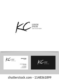 Initial K C brush logo identity vector template