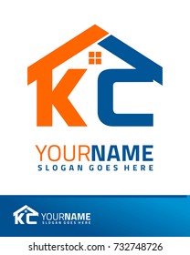 Initial K & C real estate logo template vector