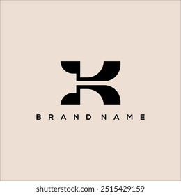 inicial K limpio moderno Vector de logotipo mínimo