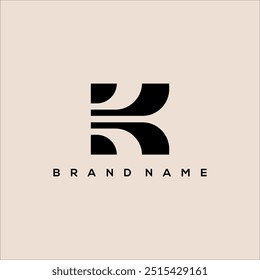 inicial K limpio moderno Vector de logotipo mínimo