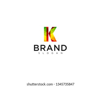 Initial K colorful geometric logo vector