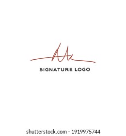 Initial a k concept design with elegant logo and beauty monogram 