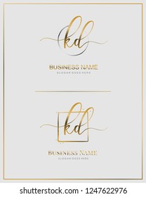 Initial K D KD handwriting logo vector. Letter handwritten logo template.