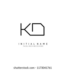 Initial K D minimalist modern logo identity vector