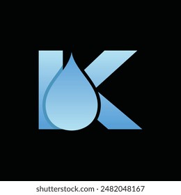 Initial K Drop Pure Simple Business Creative Design Logo