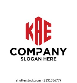 Initial K A E hexagon logo vector