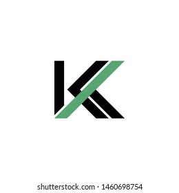 initial k font logo with arrow design