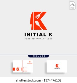 initial k food equipment simple logo template vector icon abstract