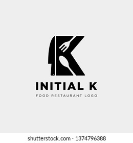 initial k food equipment simple logo template vector icon abstract