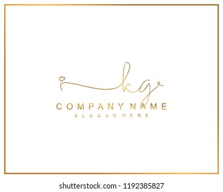 Initial K G handwriting logo template vector