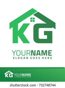 Initial K & G real estate logo template vector