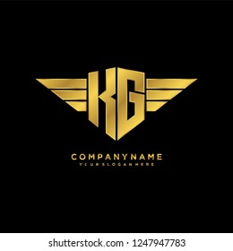 Initial K G Wing Logo Template Vector