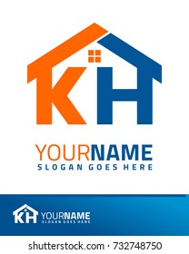 Initial K & H real estate logo template vector