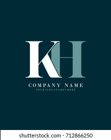 Initial K & H simple design logo template vector