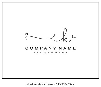 Initial I K handwriting logo template vector