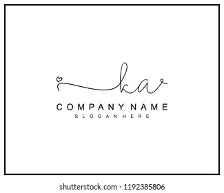 Initial K A handwriting logo template vector