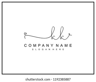 Initial K K handwriting logo template vector