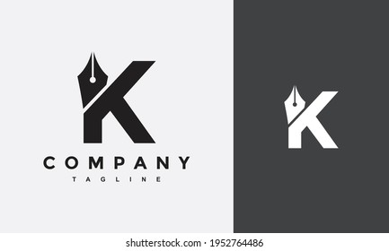 initial K ink pen logo	