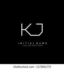 Initial K J minimalist modern logo identity vector