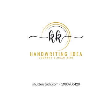 Initial K KK letter handwriting logo