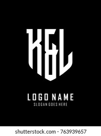 Initial K & L abstract shield logo template vector