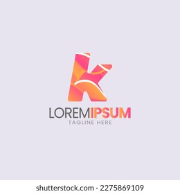 Initial K letter abstract gradient logo. Premium business logotype. Graphic alphabet symbol for corporate business identity.