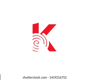 Initial K Letter Abstract Spiral Element Style Logotype