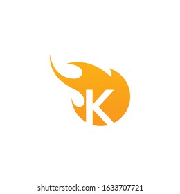 Initial K Letter Fire Logo Vector Stock Vector (Royalty Free ...