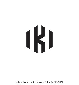 Initial K letter hexagon shape logo design template.