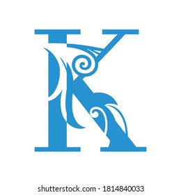initial K letter logo design - abstract letter K logo design