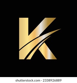 Símbolo de diseño del logotipo de la letra K inicial. Plantilla de signo de logotipo K de letra