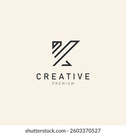 Initial K Letter Logo Modern minimalist design alphabet template