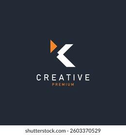 Initial K Letter Logo Modern minimalist design alphabet template