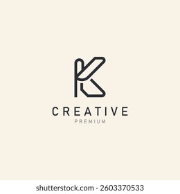 Initial K Letter Logo Modern minimalist design alphabet template