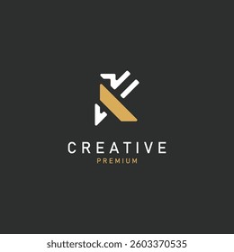 Initial K Letter Logo Modern minimalist design alphabet template