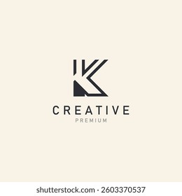 Initial K Letter Logo Modern minimalist design alphabet template