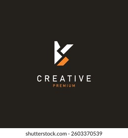 Initial K Letter Logo Modern minimalist design alphabet template
