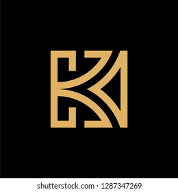 initial K letter k technology 