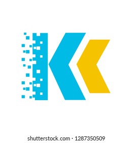 initial K letter k technology 