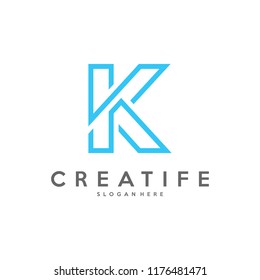 Initial K logo concepts template vector