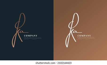 Initial K and A Logo Design with Elegant Handwriting Style. KA Signature Logo or Symbol for Business Identity