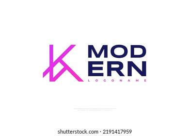 Initial K and A Logo with House Shape Concept. KA Letter Logo Design with Modern Gradient Style