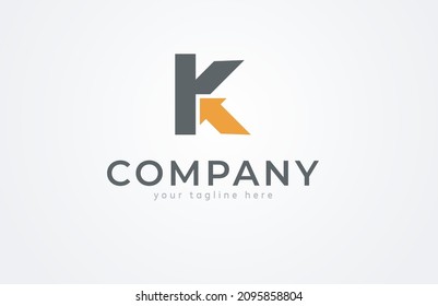 Initial K Logo. letter k with with arrow combination. Usable for Business and logistic Logos. Flat Vector Logo Design Template, vector illustration